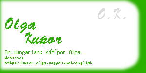 olga kupor business card